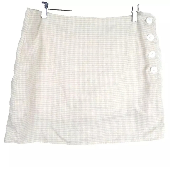 Urban Outfitters Stockholm Beige Button Mini Skirt - Picture 2 of 4